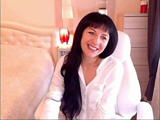 small tit brunette strips and teases