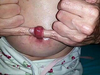 nippleringlover milf stretches pierced nipples with extreme fingering