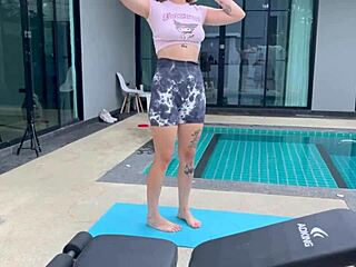 Eighteen 18+ year old step sister did yoga but got fucked