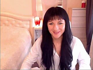 small tit brunette strips and teases