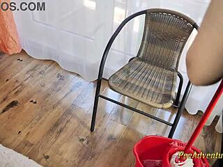 wet my underwear on a chair in messy accident