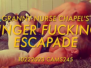 granny nurse chapels engages in finger fucking escapade