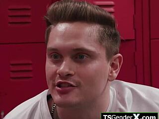 Cheerleader got a hard tranny spirit stick to cheer a guy up. In an intriguing anal scene.