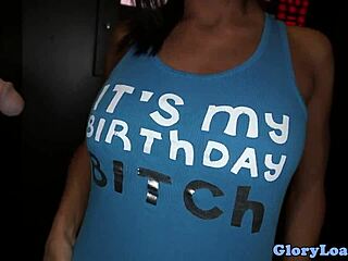 hey babe, stroke that cock for a facial at gloryhole