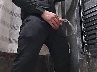 watch her arrive with an explosive cumshot in elegant dress after infinite handjob and sucking dick