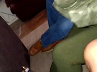 sexy latina wife teases with big tits foreplay on sofa before cuckold action starts