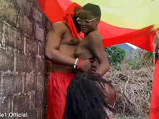 slutty african wife bends over for hard doggystyle ebony pounding