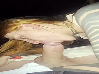 i destryoed that redhead in the car for cash, deepthroat and rough fucking