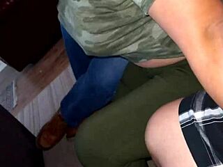 sexy latina wife teases with big tits foreplay on sofa before cuckold action starts