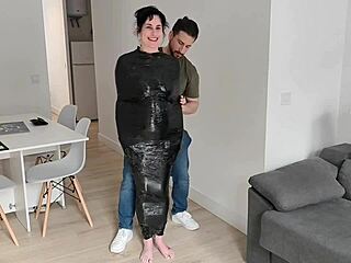 behind the scenes milf gets bound in restraints prepping for humiliating bondage shoot