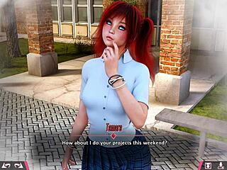 Double Homework 06: Dating cute petite redhead Johanna roleplay game