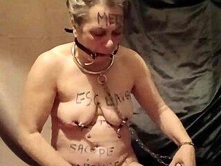 Slave's hidden self-torture: mouth spreader stretches wide for uro flood and belt lashes sting