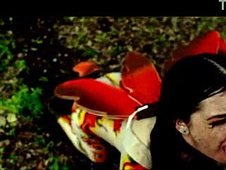 Bound submissive teen takes rough anal in outdoor mud pit