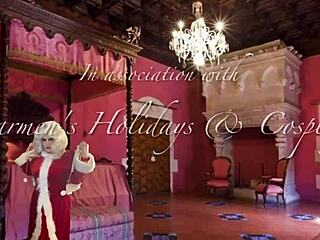 granny mrs claus deepthroats in corset heels stockings