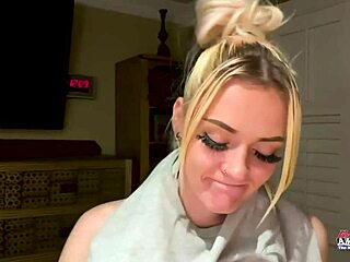 Petite Blonde Sassy Teases Juicy Titties Before Wet Pussy Reveal