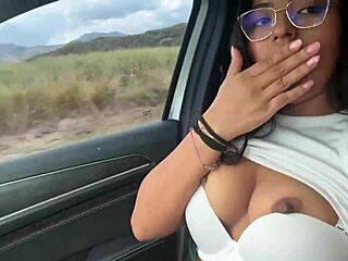 bold latina big ass masturbation in mall with husband watching