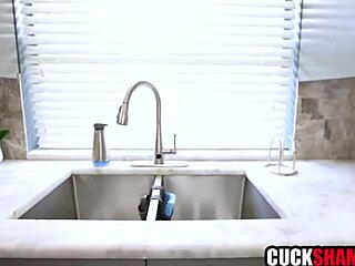 ANGRY WIFE drags POOLBOY for raw FUCK while CUCK HUSBAND watches her SHAVED PUSSY drip