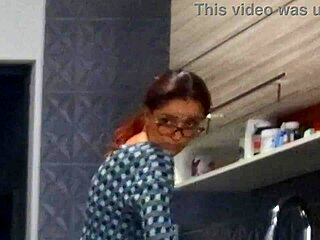 Stepdaughter gets fucked while wife cleans kitchen