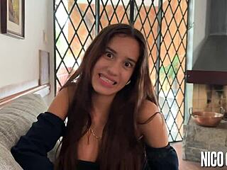 Skinny Brazilian 18yo Casting POV Deepthroat Blowjob Tease