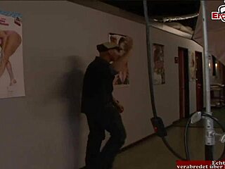 skinny blonde teen with huge fake tits pounds monster cock before watching cuckold husband