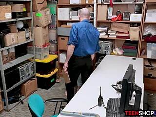 Chunky teen thief caught spying at work gets monster cock punishment hardcore!