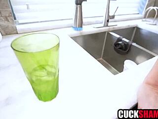 ANGRY WIFE drags POOLBOY for raw FUCK while CUCK HUSBAND watches her SHAVED PUSSY drip