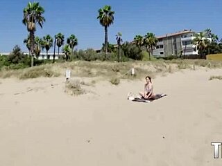 Agatha's yoga stretches into wild beach pounding!