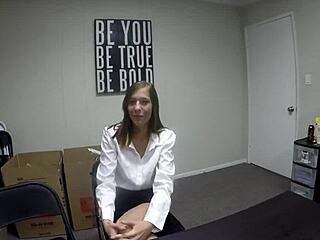 Spy POV Catches Harvard Grad Pounding Molly Manson's Shaved Teen Pussy