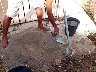 Handyman gets my ass bareback till I squirt hard from the pounding