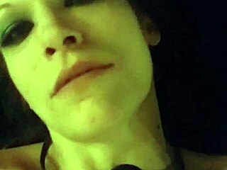 redhead slut fingers pussy during bukkake blowbang cum play