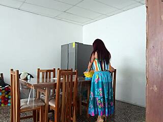 Sinful Latina Maid Spreads Cute Pussy For Daddy Domination