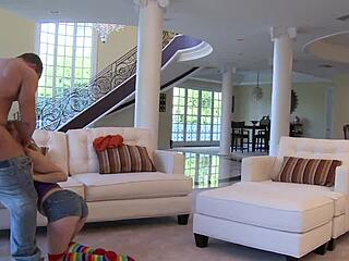 lexi belle rides big cock with rainbow sox on pantyhose deepthroat creampie action