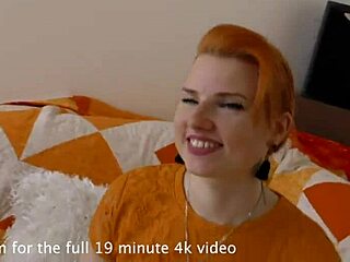 Petite Redhead Shoves Strange Objects in Panties Pussy to Orgasm