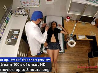 damn tampa university girl's backstage physical with miss mars spreading her big ass and tits