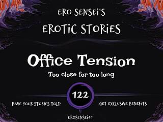 Office tension builds to erotic female orgasm masturbation POV fetish release