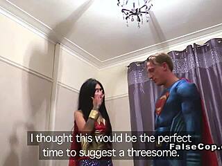 fake cop crashes couple's office fuck turning it into hardcore threesome