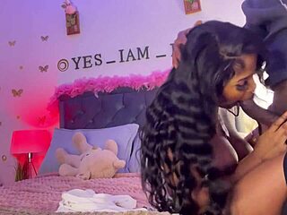 Ebony Slut MILF Gags On Monster Cock Facefuck Barrage