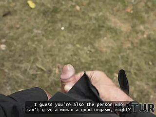 hey mature brunette in heels you seducin' that young guy in woods for public hardcore fuck?