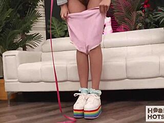 Aubry Babcock's innocent face hides slut as Nade Nasty bends her over fucks pussy deep sloppy blowjob cumshot