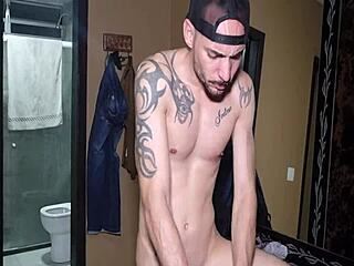 every guy and girl loves a hot greek kiss from this busty brunette with monster cock