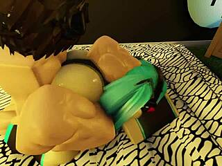 yo hatsune miku grabs my big cock legs spread for hardcore missionary fuck instead