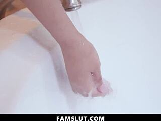 stepbrother bursts in stepsis bathroom says he wants to fuck her now