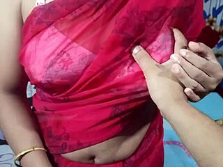 Sexy Indian bhabhi's big natural tits bounce as lucky man bangs chubby hairy pussy rough