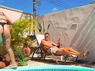 Daddy Chokes Latina Teen Slut With Ass To Mouth Face Fuck Poolside