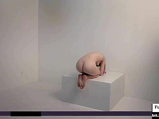 blonde teen bares tits ass in nude blowjob shoot