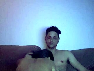 Sucking hard with tight ass plug teasing