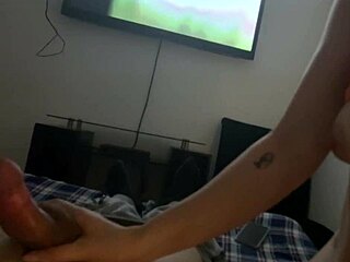 scared best friend blonde climbs on top during horror movie for wild cowgirl ride