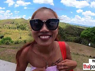 hey little thai teen, how's that big white cock feel sliding down your cute throat outdoors?