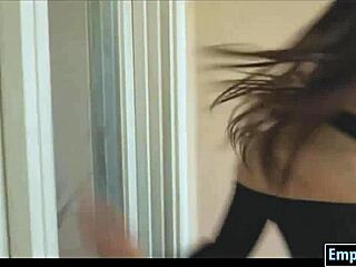 check out this sexy brunette babe squirting from deep pussy fingering and fucking