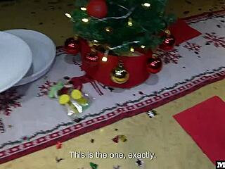 Two Blonde Christmas Moms Get Anal Fucked Under Tree Then DP on Piano